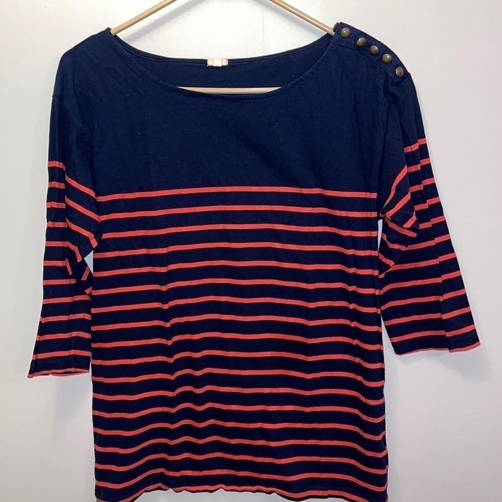 J. Crew Striped boat neck shirt